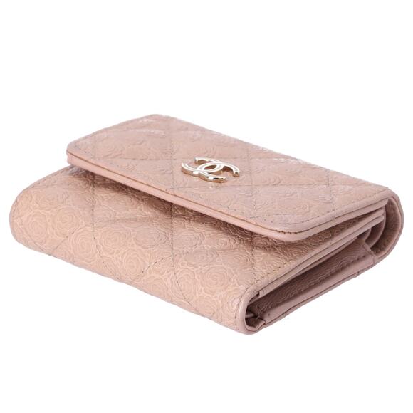 CHANEL Camellia Trifold Wallet A70301 Beige Leather - Picture 8 of 8